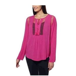 JOSEPH A. qu'est-ce que c' est silk WOMENS FUCHSIA TOP SIZE M NEW WITH TAGS